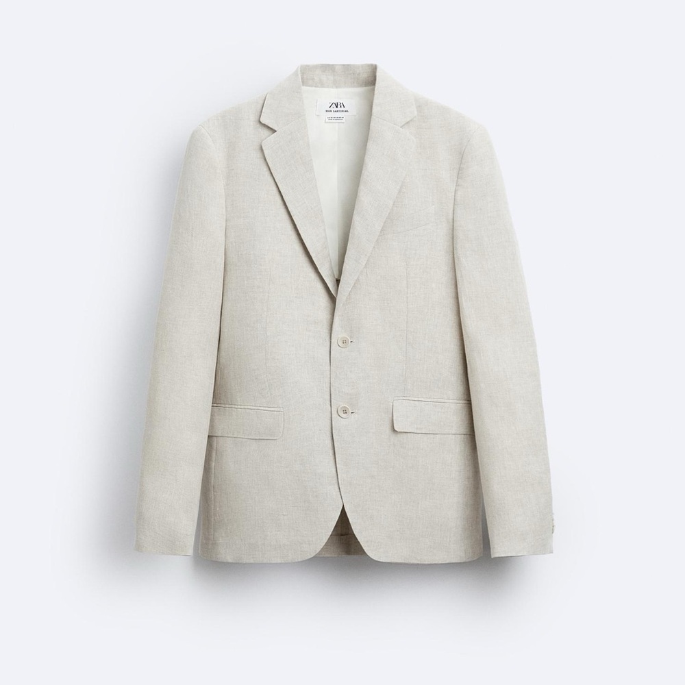 ZARA Suit Jacket in 100%‎ linen
